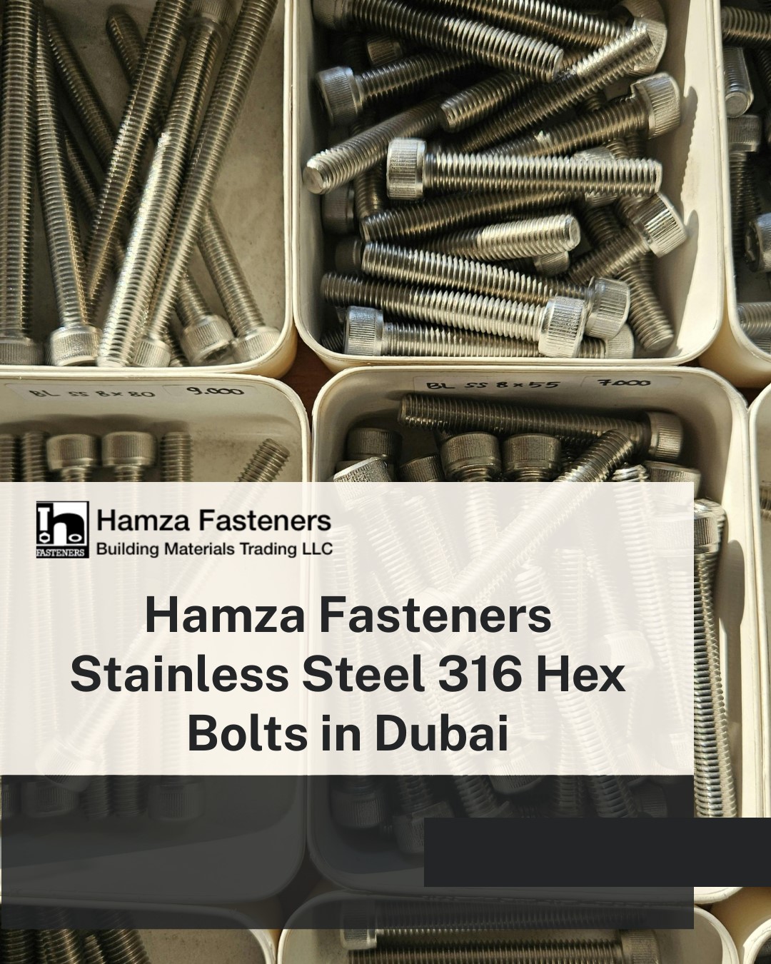 Hamza Fasteners Stainless Steel 316 Hex Bolts in Dubai