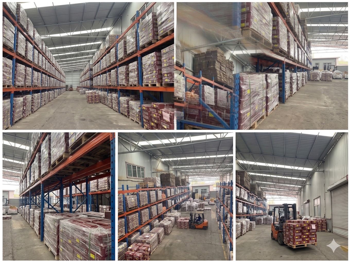 Racked pallets of bolts, nuts and fasteners across the Hamza Fasteners warehouse network in the UAE